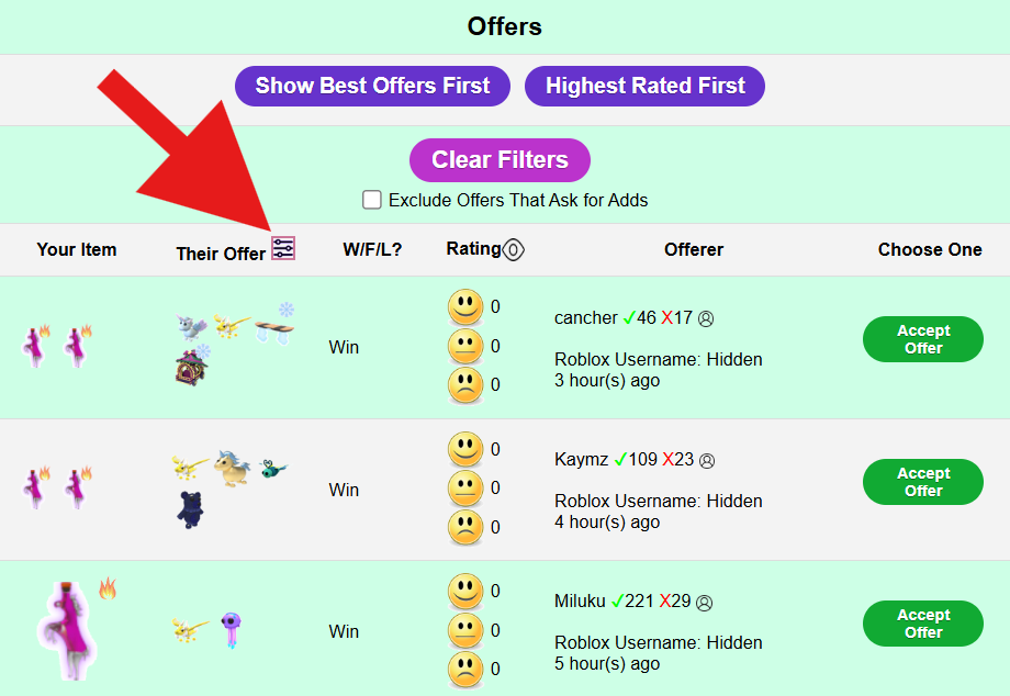 Filter Offers